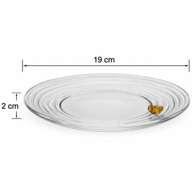 Prato de Sobremesa Vidro Cristal Little Bee 19cm Lyor Avulso Doces Tortas Frutas