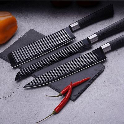 Kit Facas Profissional Antiaderente 6 Pçs Preto Preto