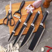 Kit Facas Profissional Antiaderente 6 Pçs Preto Preto