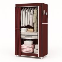 Guarda-roupa Portátil Dobrável com Prateleiras e Cabideiro com Divisões Verticais Vermelho Yeet