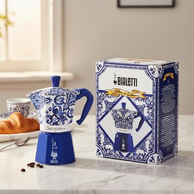 Cafeteira Italiana Bialetti Moka Express 3 Xícaras... Blu Mediterraneo