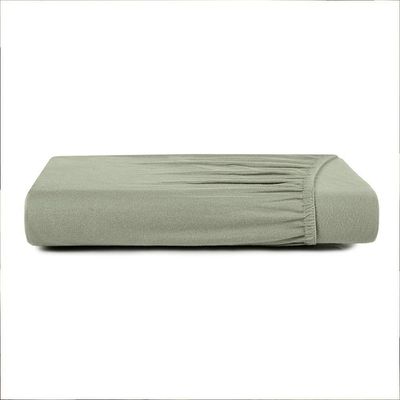 Lençol Com Elástico Solteiro King Altenburg Malha Fio Penteado Verde Bond