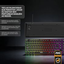 Teclado Gamer RGB com Fio - Preto - AOC