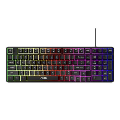 Teclado Gamer RGB com Fio - Preto - AOC