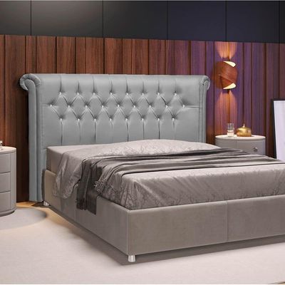 Cabeceira Casal Brescia P04 140 Cm Suede Cinza Tca 940