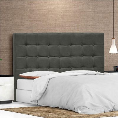Cabeceira Casal Pequim P04 140 Cm Suede Cinza Escuro Tca 958
