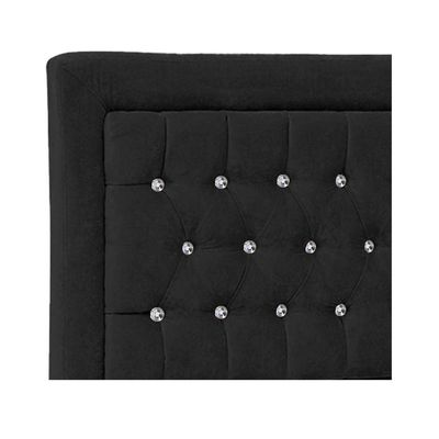 Cabeceira Casal Iasi P04 140 Cm Suede Preto Tca 944