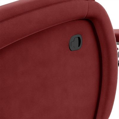 Poltrona Do Papai Reclinável Kalie Glider Giratória Usb Fh9 Veludo Vermelho - Mpozenato