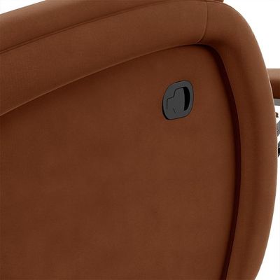 Poltrona Do Papai Reclinável Kalie Glider Giratória Massagem Fh9 Veludo Terracota - Mpozenato