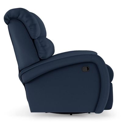 Poltrona Do Papai Reclinável Kalie Glider Giratória Fh9 Pu Azul - Mpozenato