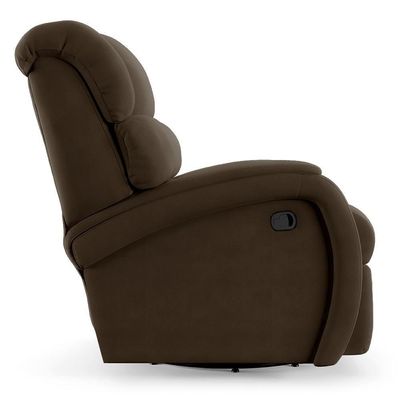 Poltrona Do Papai Reclinável Kalie Glider Giratória Massagem Fh9 Veludo Marrom - Mpozenato