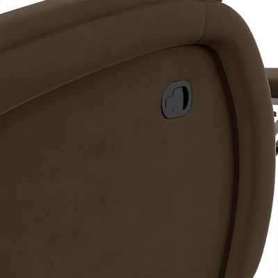 Poltrona Do Papai Reclinável Kalie Glider Giratória Massagem Fh9 Veludo Marrom - Mpozenato