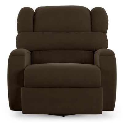 Poltrona Do Papai Reclinável Kalie Glider Giratória Massagem Fh9 Veludo Marrom - Mpozenato