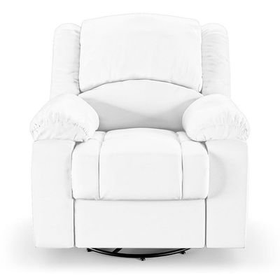 Poltrona Do Papai Reclinável Pietra Glider Giratória Usb Fh9 Pu Branco - Mpozenato