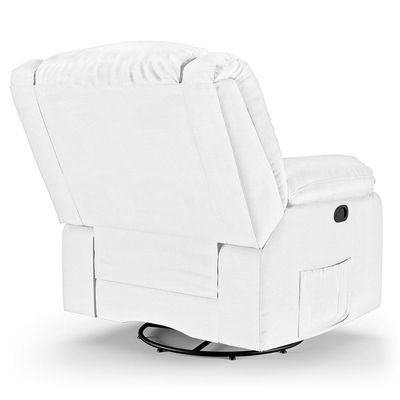 Poltrona Do Papai Reclinável Pietra Glider Giratória Usb Fh9 Pu Branco - Mpozenato