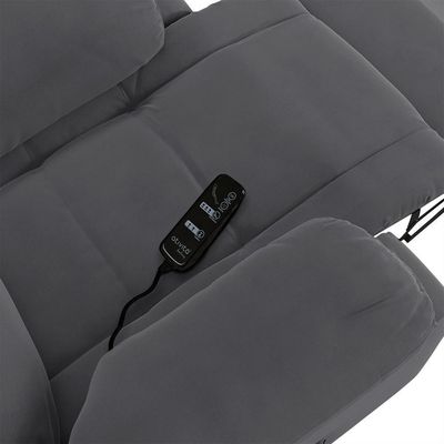 Poltrona Do Papai Reclinável Pietra Glider Giratória Massagem Fh9 Veludo Cinza - Mpozenato