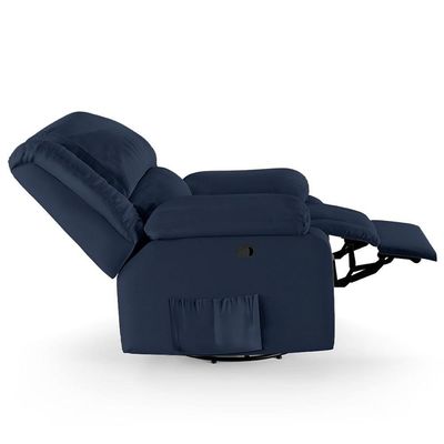Poltrona Do Papai Reclinável Pietra Glider Giratória Massagem Fh9 Pu Azul - Mpozenato