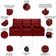 Poltrona De Cinema Reclinável 3 Lugares Baú Usb Mallie Fh9 Veludo Vermelho - Mpozenato