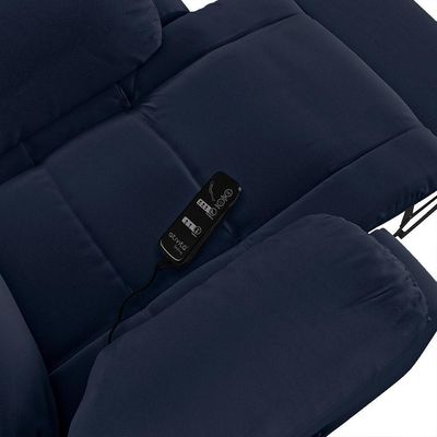 Poltrona Do Papai Reclinável Pietra Glider Giratória Massagem Fh9 Pu Azul - Mpozenato