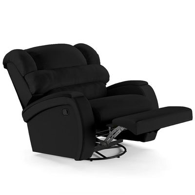 Poltrona Do Papai Reclinável Kalie Glider Giratória Fh9 Pu Preto - Mpozenato