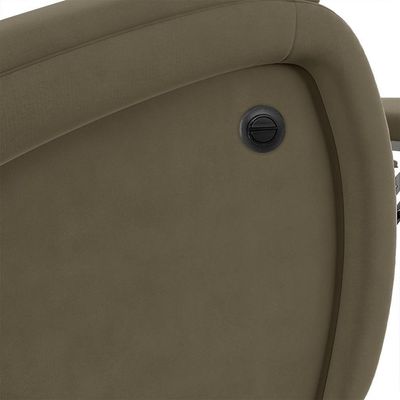 Poltrona Do Papai Reclinável Kalie Power Elétrica Usb Fh9 Veludo Capuccino - Mpozenato