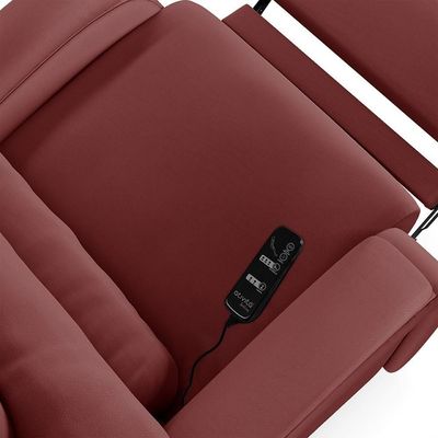 Poltrona Do Papai Reclinável Kalie Glider Giratória Massagem Fh9 Pu Vermelho - Mpozenato