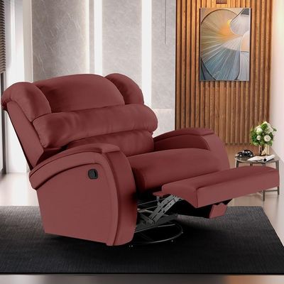 Poltrona Do Papai Reclinável Kalie Glider Giratória Massagem Fh9 Pu Vermelho - Mpozenato
