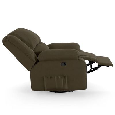 Poltrona Do Papai Reclinável Pietra Glider Giratória Usb Fh9 Veludo Capuccino - Mpozenato