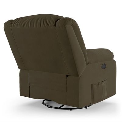 Poltrona Do Papai Reclinável Pietra Glider Giratória Usb Fh9 Veludo Capuccino - Mpozenato