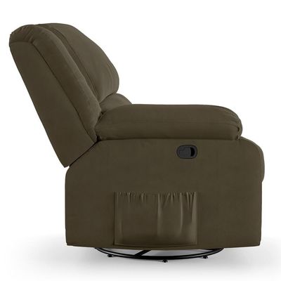 Poltrona Do Papai Reclinável Pietra Glider Giratória Usb Fh9 Veludo Capuccino - Mpozenato