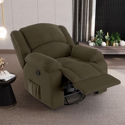 Poltrona Do Papai Reclinável Pietra Glider Giratória Usb Fh9 Veludo Capuccino - Mpozenato