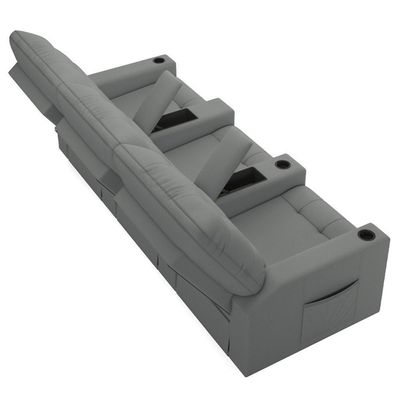 Poltrona De Cinema Reclinável 3 Lugares Baú Usb Mallie Fh9 Pu Cinza - Mpozenato