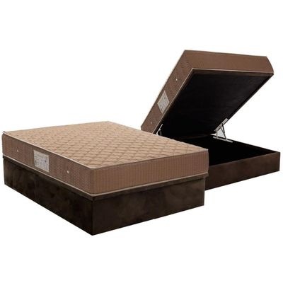 Cama Box Baú CRC Casal +Colchão Molas Bonnel Orthotel Ortobom 138