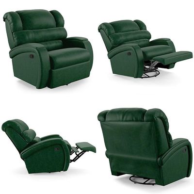 Poltrona Do Papai Reclinável Kalie Glider Giratória Fh9 Pu Verde Musgo - Mpozenato