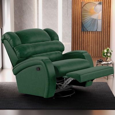 Poltrona Do Papai Reclinável Kalie Glider Giratória Fh9 Pu Verde Musgo - Mpozenato