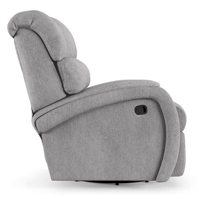 Poltrona Do Papai Reclinável Kalie Glider Giratória Usb Fh9 Linho Cinza - Mpozenato