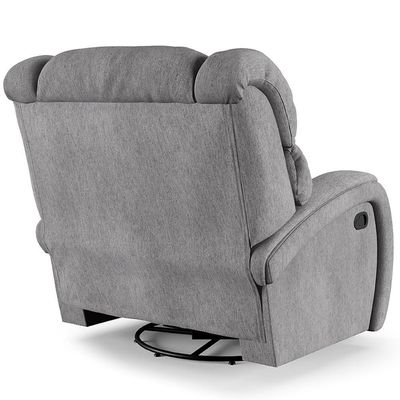 Poltrona Do Papai Reclinável Kalie Glider Giratória Usb Fh9 Linho Cinza - Mpozenato