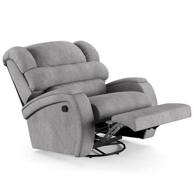 Poltrona Do Papai Reclinável Kalie Glider Giratória Usb Fh9 Linho Cinza - Mpozenato