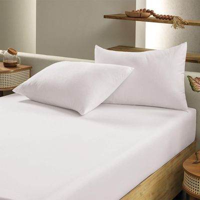 Jogo De Cama Simples Altenburg 3 Peças Liso Toque Acetinado Branco