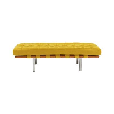 Banco Capri Barcelona 1,50m Couro Sintético Amarelo