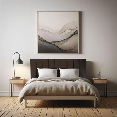 Cabeceira Painel King 1,95m Holanda Suede Marrom - Pallazio