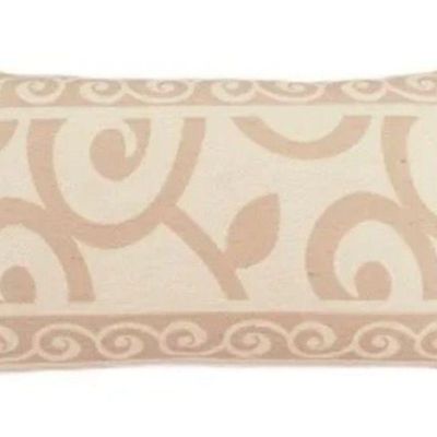 Capa De Almofada Decorativa Turin Retangular 1 Peça 58% Algodão / 42% Poliéster - Arabesco Bege