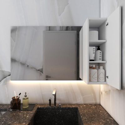 Armário Multiuso Organizar Produtos e Materiais Limpeza 1 Porta Madeira Branco