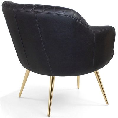 Poltrona Jade Tressê Pés Palito Gold Corano Black - Nexta Casa