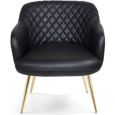 Poltrona Jade Tressê Pés Palito Gold Corano Black - Nexta Casa