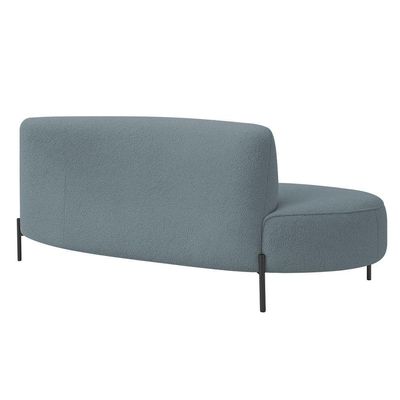 Sofá Orgânico 2 Lugares 150cm Argos Pés Preto Bouclé Azul Claro - Nexta Casa