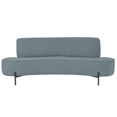Sofá Orgânico 2 Lugares 150cm Argos Pés Preto Bouclé Azul Claro - Nexta Casa