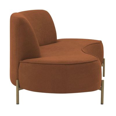 Sofá Orgânico 2 Lugares 150cm Argos Pés Ouro Fosco Linho Terracota - Nexta Casa
