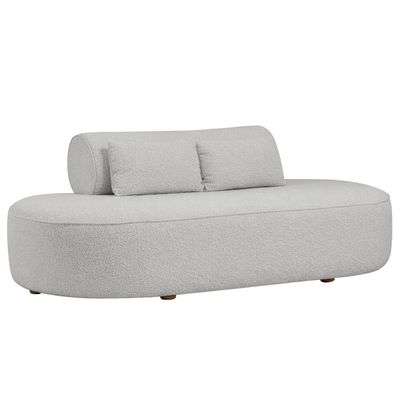 Sofá Orgânico Horizonte 3 Lugares 210cm Bouclé Cinza Claro - Nexta Casa