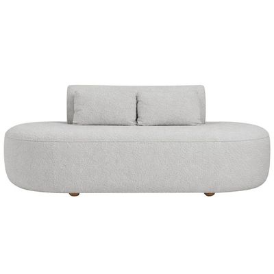 Sofá Orgânico Horizonte 3 Lugares 210cm Bouclé Cinza Claro - Nexta Casa